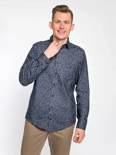 Повседневная рубашка с цветочным принтом